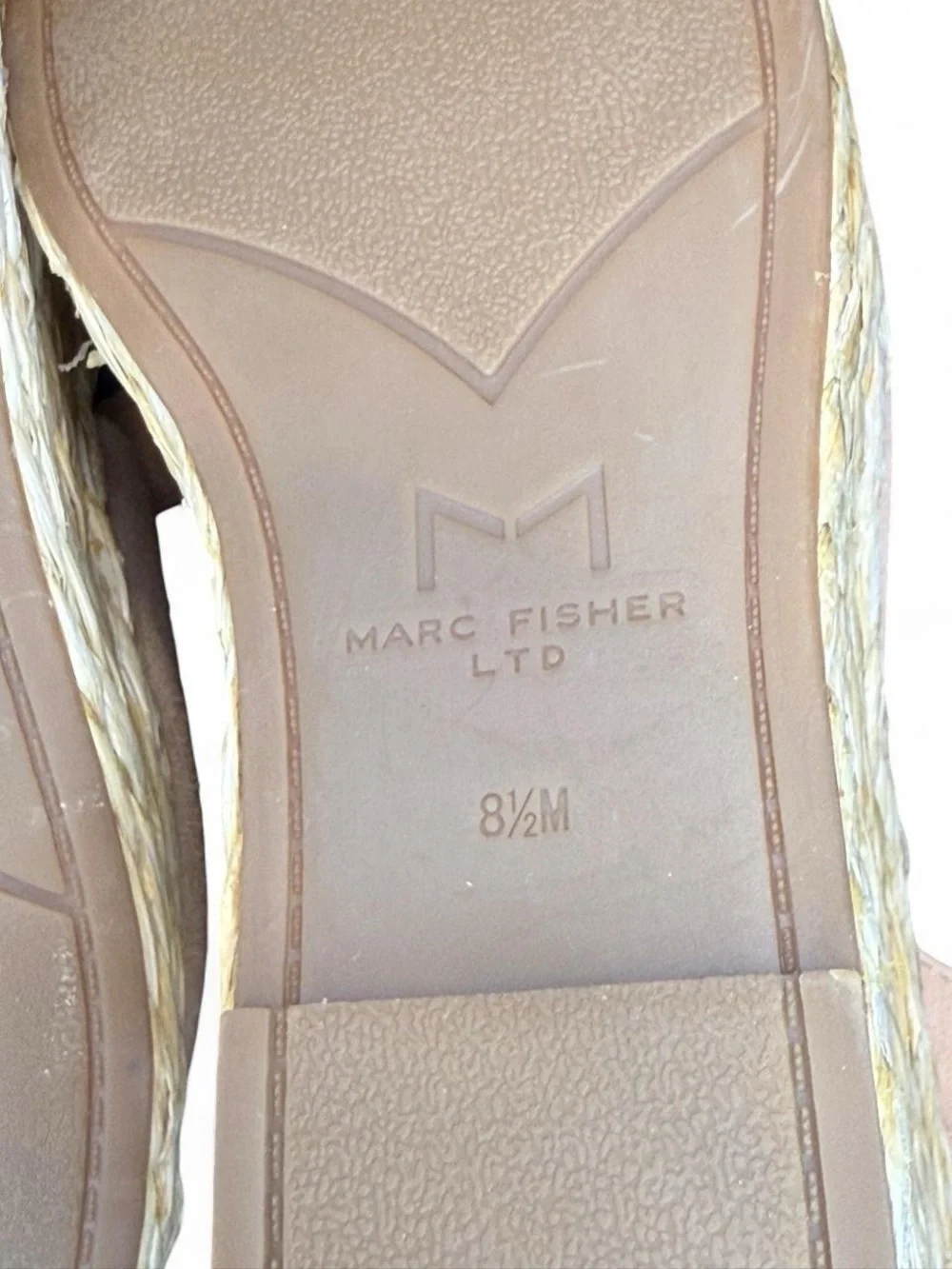 Marc Fisher LTD Nelly Espadrille Wedge Sandals Peach Suede